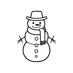 Snowman vector illustration isolated on transparent background