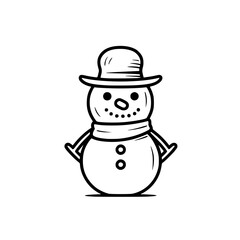 Snowman vector illustration isolated on transparent background