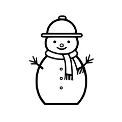 Snowman vector illustration isolated on transparent background