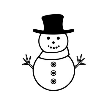 Snowman vector illustration isolated on transparent background