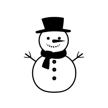 Snowman vector illustration isolated on transparent background