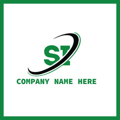 
S I black and green logo design