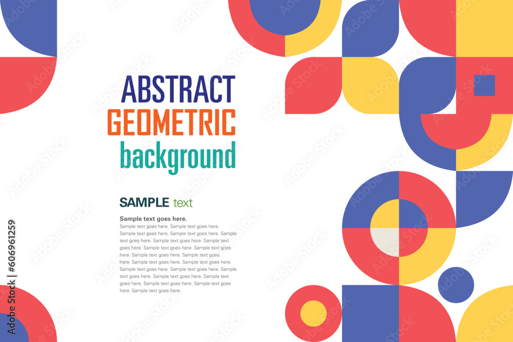 Poster abstract geometric background with colorfull shape, circles. abstract colorfull background with geom