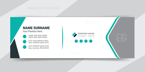 Modern and minimalist email signature or email footer design and Personal social media cover page template
