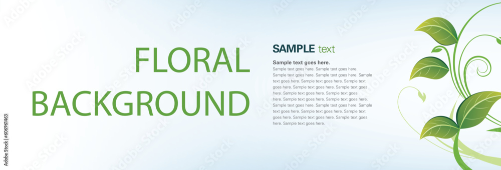 Poster spring abstract floral background vector illustration. abstract banner background with leaves