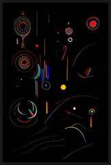 Abstracted art on the black background