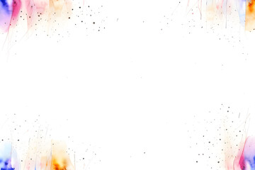 Abstract watercolor background with watercolor splashes on the outer edge