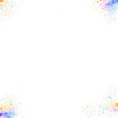 Abstract watercolor background with watercolor splashes on the outer edge