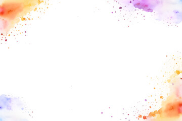 Abstract watercolor background with watercolor splashes on the outer edge and space for text