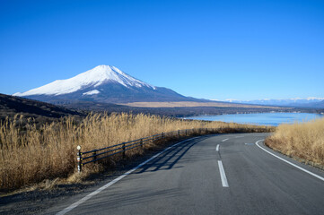 山中湖パノラマラインと富士山
