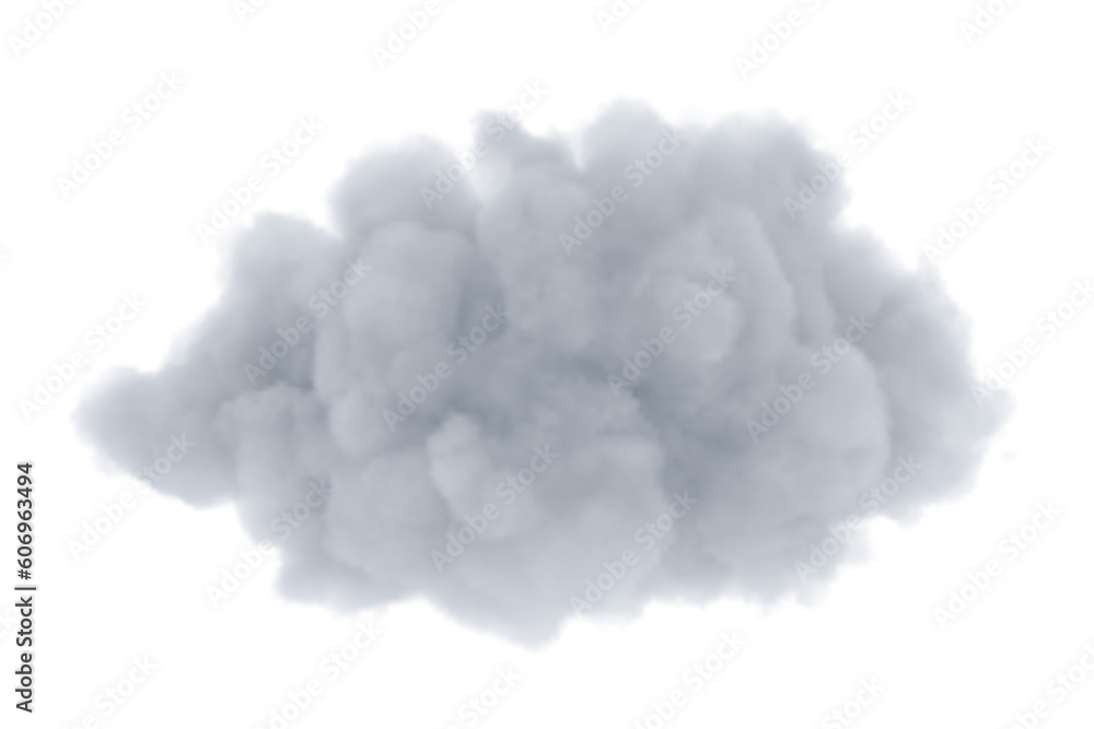 Wall mural cumulus and fluffy cloud shape with isolated on transparent background - png file, 3d rendering illu