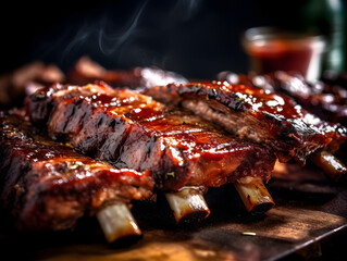 grilled ribs on the grill