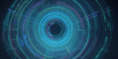 Obraz premium ネオンライト、曲線、残像、グラフ、暗闇、何もない、カラフル、generative ai