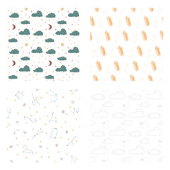 Seamless pattern colorful of witch, fortune, magic. Design for wallpaper, textile and background