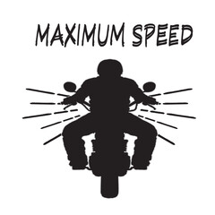 high speed motorbike silhouette vector illustration