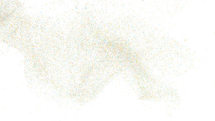 Fototapeta na wymiar 3D rendering of scattered, colorful sand granules or dirt on transparent background 