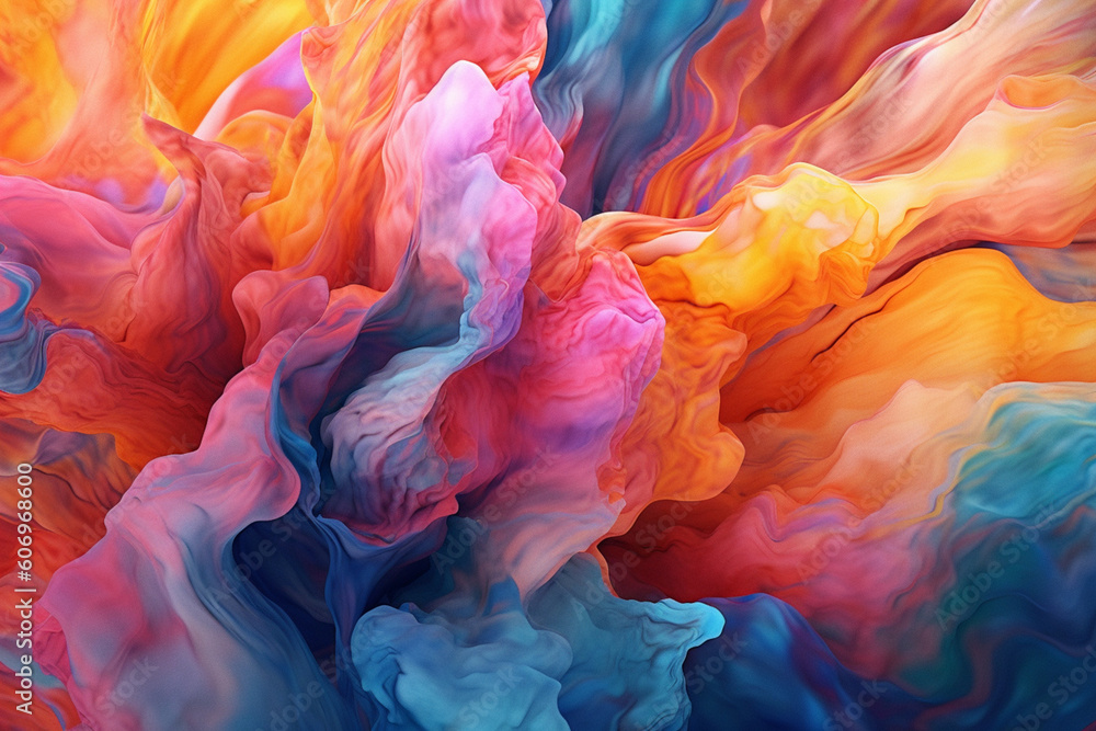 Poster a series of abstract paintings exploring the concept of clear energy through different color palette