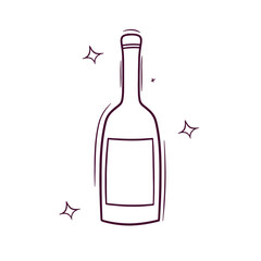Hand Drawn Bottle. Doodle Vector Sketch Illustration