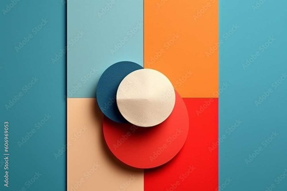 Poster A minimalistic collage artwork combining found images or fragments of paper with minimal colors and a restrained composition,  Generative AI technology.