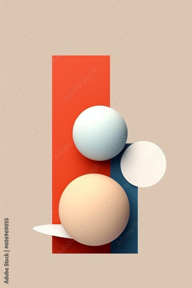 Poster A collection of minimalist graphic prints featuring abstract and simplified forms,  Generative AI technology.