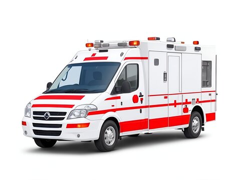 ambulance car isolated on white background