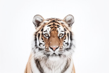 Fototapeta premium Tiger isolated on white background, Generative AI