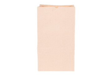 Brown paper mock-up food bag packaging on white background