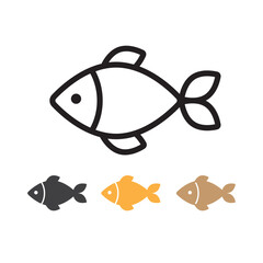 Fish icon isolated vector illustration.