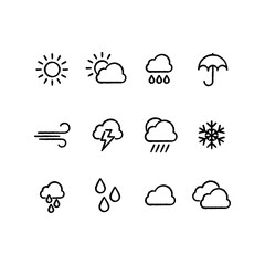 weather sketch icons set