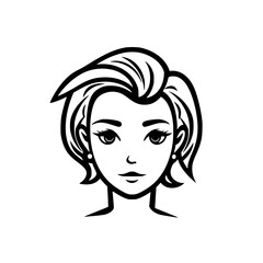 Woman portrait vector illustration isolated on transparent background