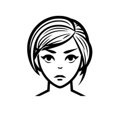 Woman portrait vector illustration isolated on transparent background