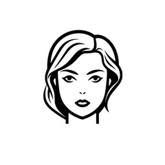 Woman portrait vector illustration isolated on transparent background