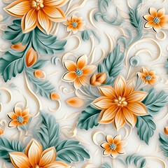 floral ornament on an abstract background created with Generative Ai technology