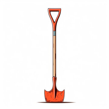 logo shovel flat design color white background created with Generative Ai technology