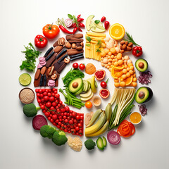 set laid out geometrically shaped food created with Generative Ai technology