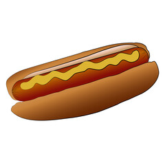 Hotdog isolated cartoon design on transparent background, fast food clipping path element