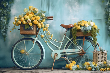 bicycle with flowers