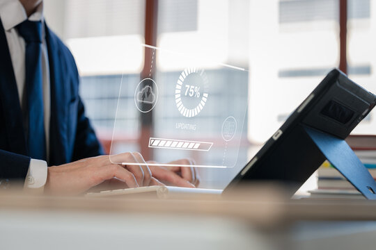 Update software application and hardware upgrade technology concept.