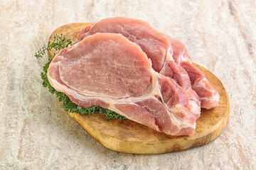 Raw pork loin for coocking