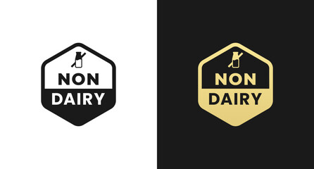 Non Dairy label or Non Dairy sign vector isolated in flat style. Best Non Dairy label vector for product packaging design element. Non Dairy sign for packaging design element.
