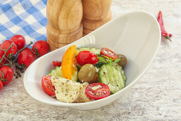 Greek salad with feta cheese