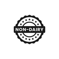 Non Dairy label or Non Dairy stamp vector isolated in flat style. Best Non Dairy label vector for product packaging design element. Non Dairy stamp for packaging design element.