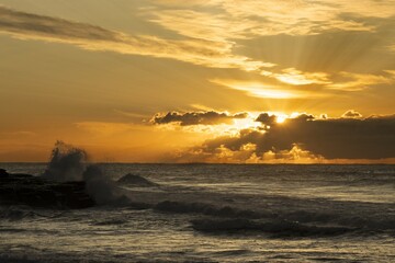 golden sunrise on the beach