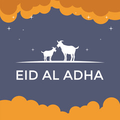 Eid Al Adha festival Greeting card background for Eid Al Adha post