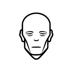 Old man portrait vector illustration isolated on transparent background