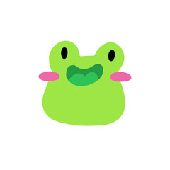 Funny cute frog. Vector children's naive hand-drawn illustration. Isolated on a white background.