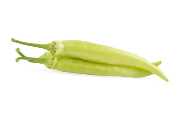 green chilli isolated on white background.