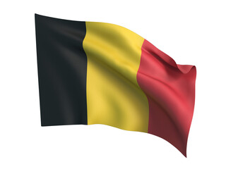 Waving flag of Belgium .Png transparency