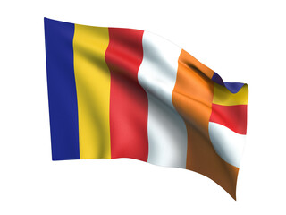 Flag of Buddhist .Png transparency