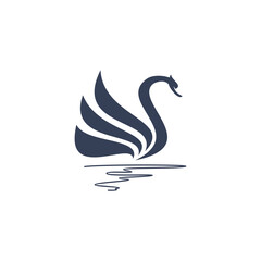 Fototapeta premium Swan logo design template - vector illustration. Swan logo emblem design on a white background. Suitable for your design need, logo, illustration, animation, etc.